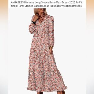 Women's ANRABESS Floral Long Sleeve Maxi Dress